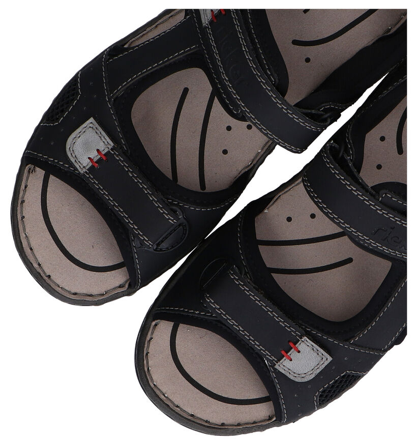 Rieker Zwarte Sandalen in kunstleer (308621)