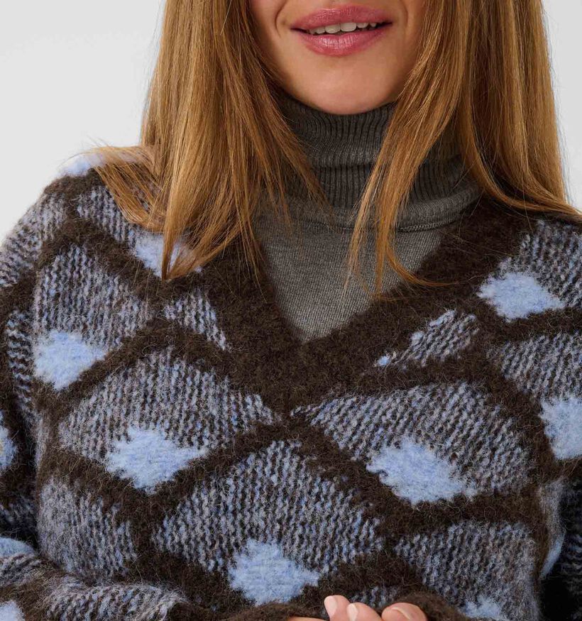 Culture Gilan Pull en Bleu/Marron pour femmes (380479)