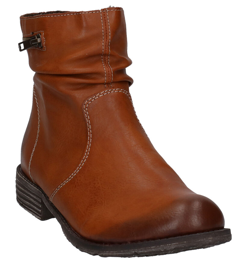 Rieker Bottines plates en Cognac pour femmes (315753)