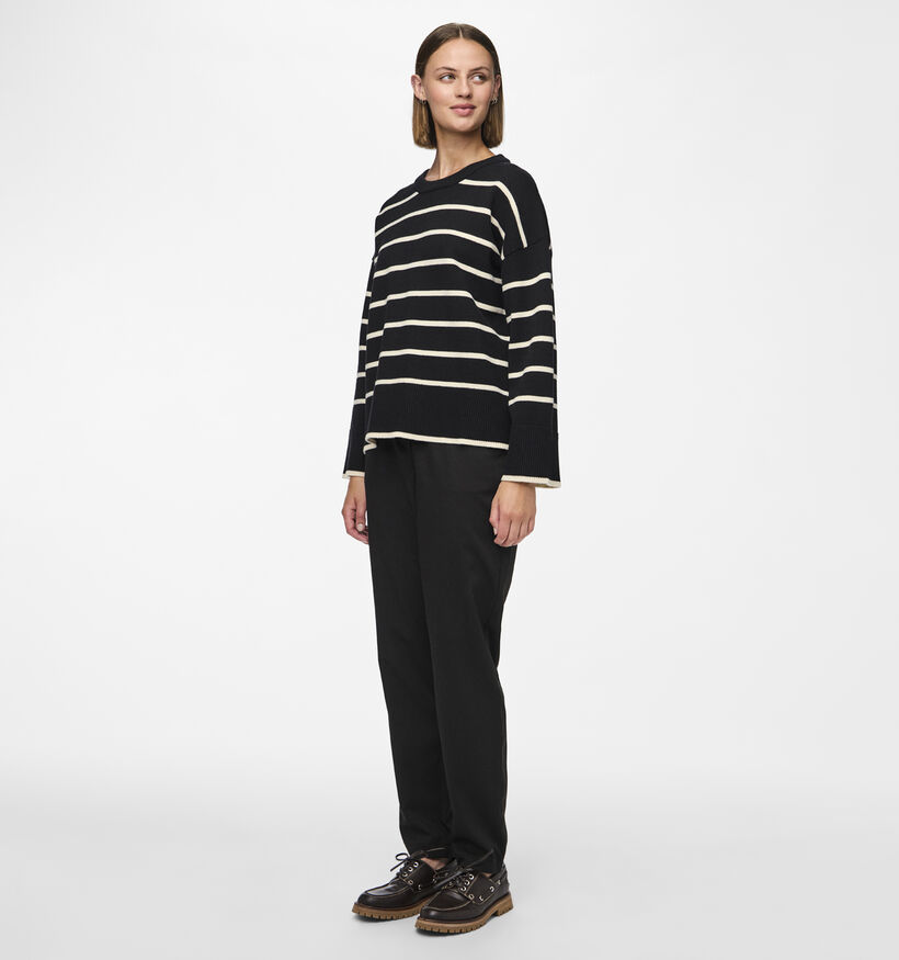 Pieces Mathilde Pull rayé en Noir pour femmes (344982)