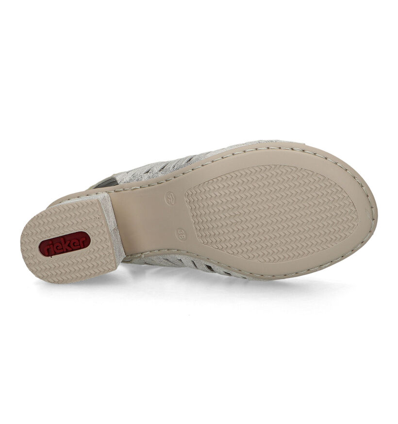 Rieker Zilveren Sandalen met blokhak voor dames (339085)