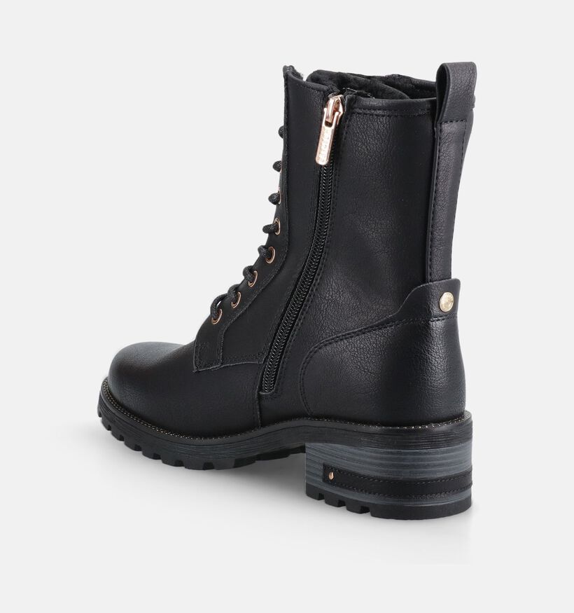 Mustang Zwarte Boots met Veter en Rits voor dames (378905)