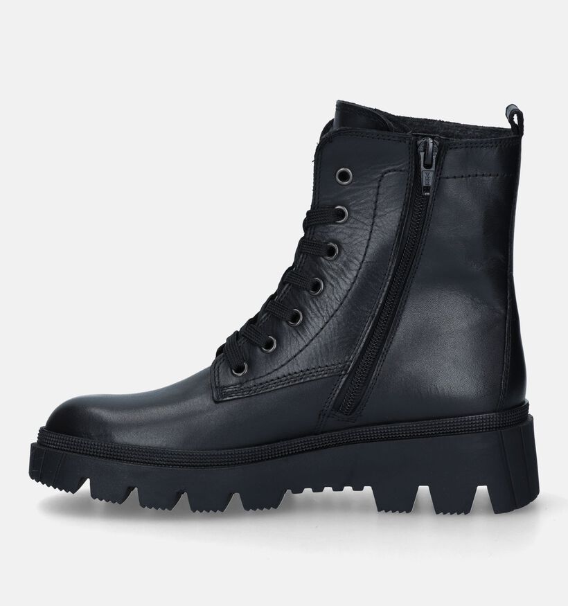 Gabor Zwarte Combat boots voor dames (331184) - geschikt voor steunzolen