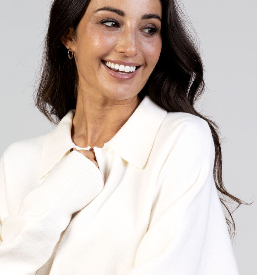 Rue Mazarine Rayne Ecru Trui met Polokraag voor dames (365511)