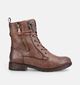 Mustang Cognac Boots met Veter en Rits voor dames (378897)