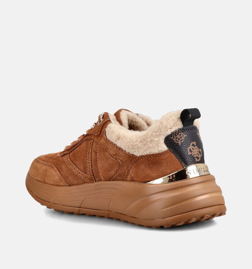 Guess Facter2 Baskets en Cognac pour femmes (379506) - pour semelles orthop&eacute;diques