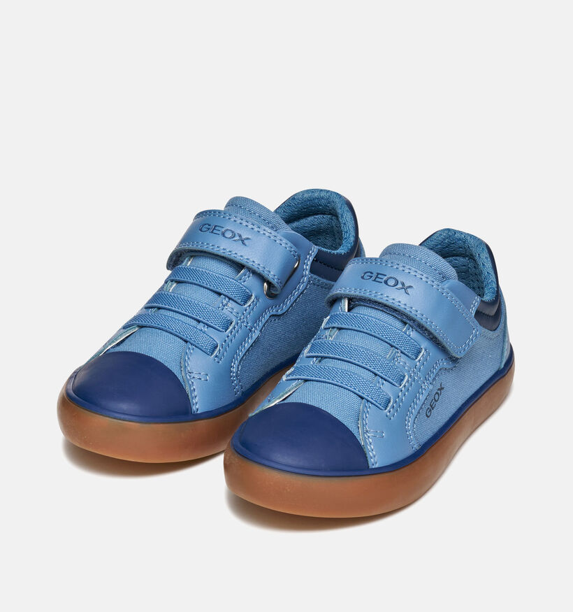 Geox J Gisli Baskets basses en Bleu fonc&eacute; pour gar&ccedil;ons (368423) - pour semelles orthop&eacute;diques