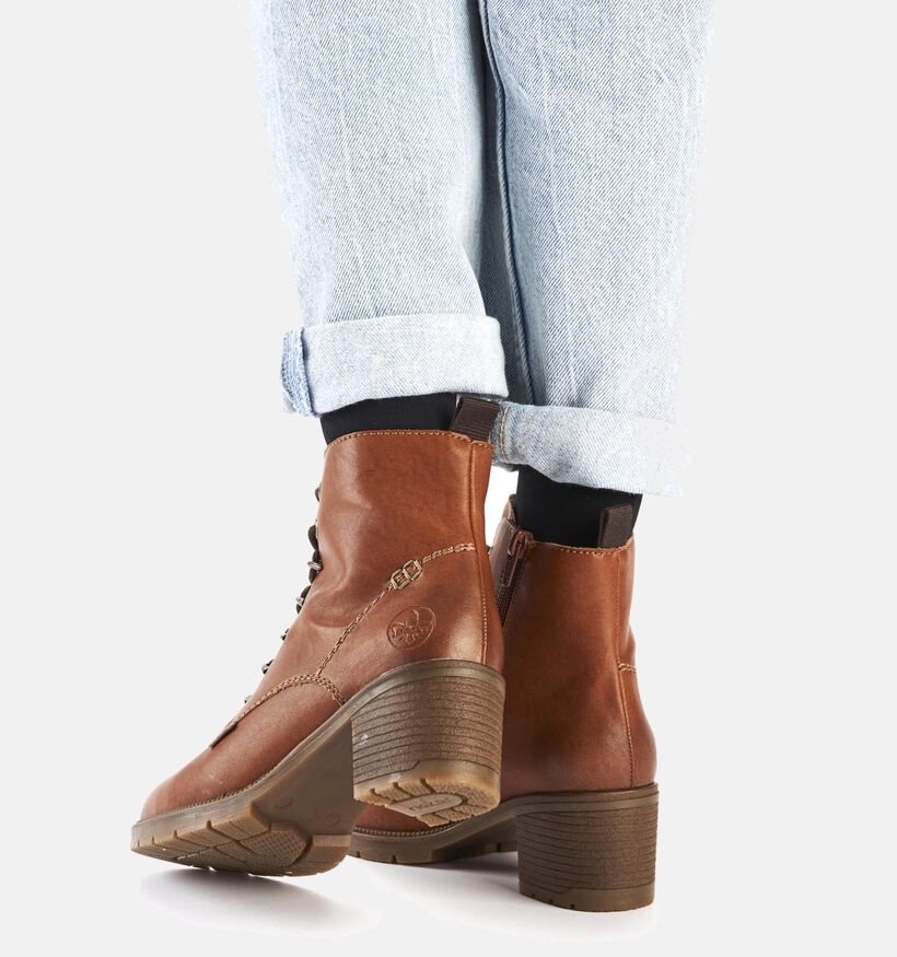 Rieker Bottines à lacets en Cognac pour femmes (347438)