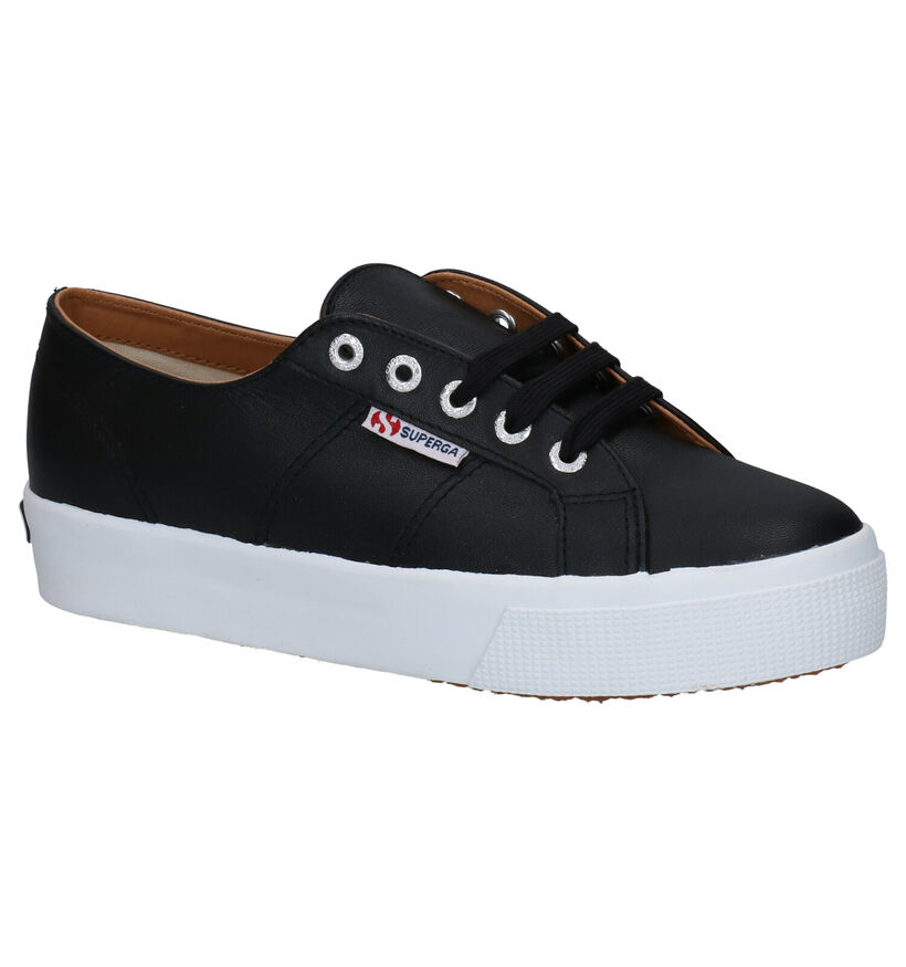 Superga Zwarte Sneakers in leer (284310)