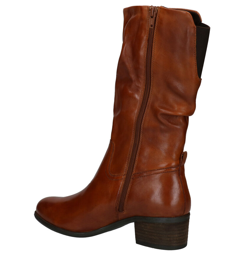 Steven NY Bottes courtes en Cognac en cuir (280229)