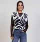Pieces Mynthe Zebra Pull sans manches en Noir pour femmes (365629)