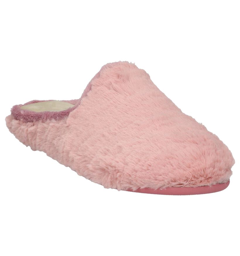 Koyuk Pantoufles ouvertes en Rose en textile (207842)