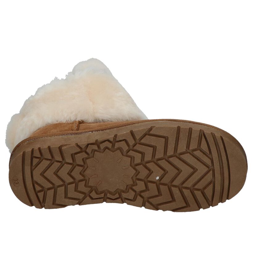Cognac Boots met Afneembare Konijnenoren Milo & Mila in daim (226074)