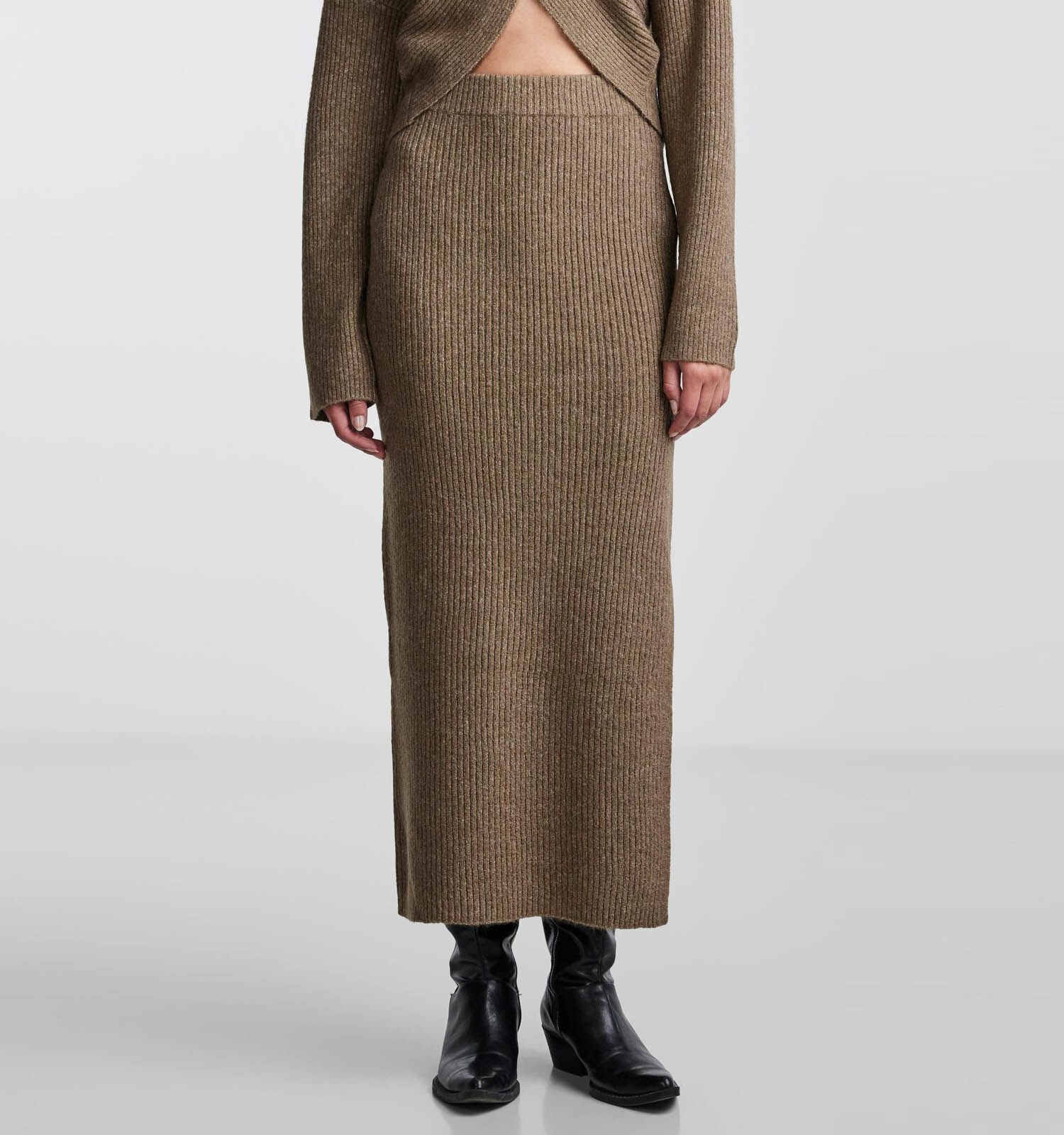 Bruine shop maxi rok