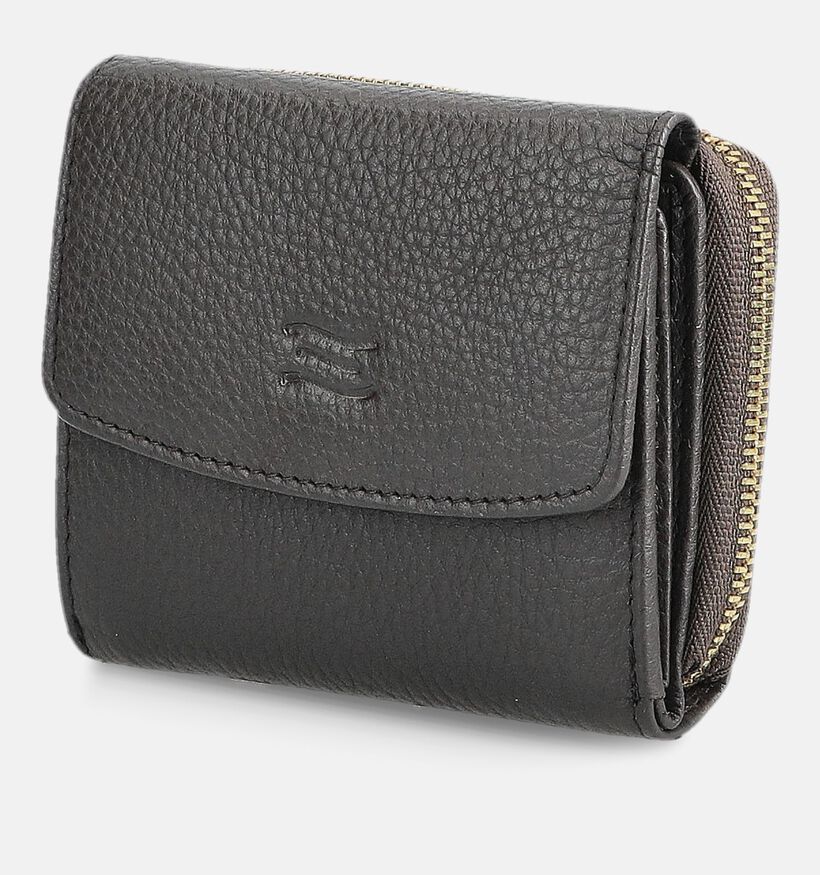 Crinkles Porte-monnaies zipp&eacute; en Marron pour femmes (381772)