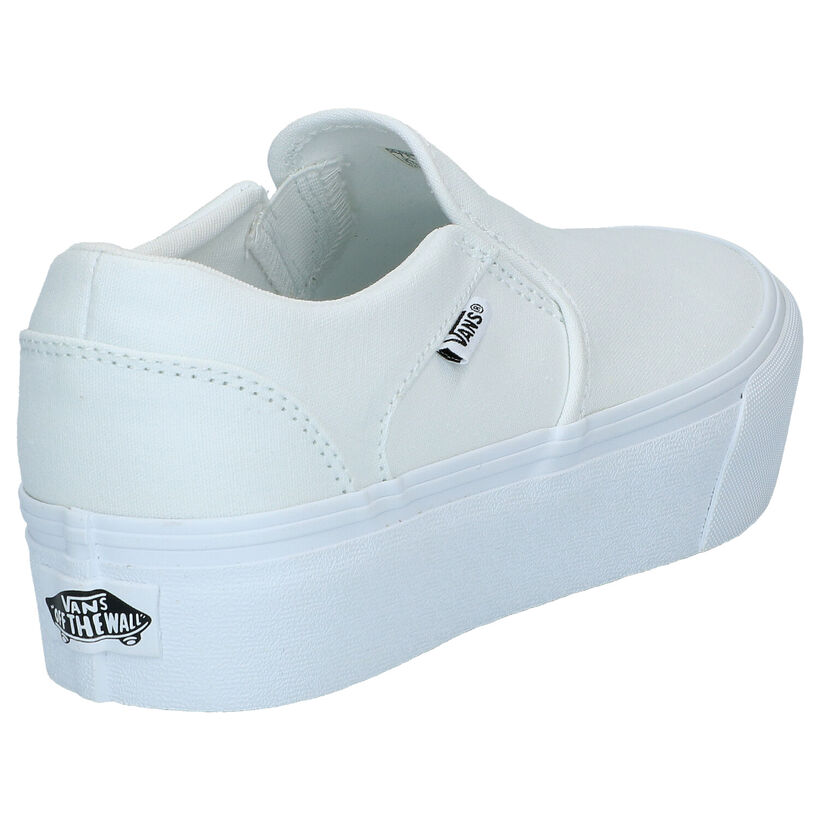 Vans Asher Platform Witte Slip-on Sneakers in stof (287226)