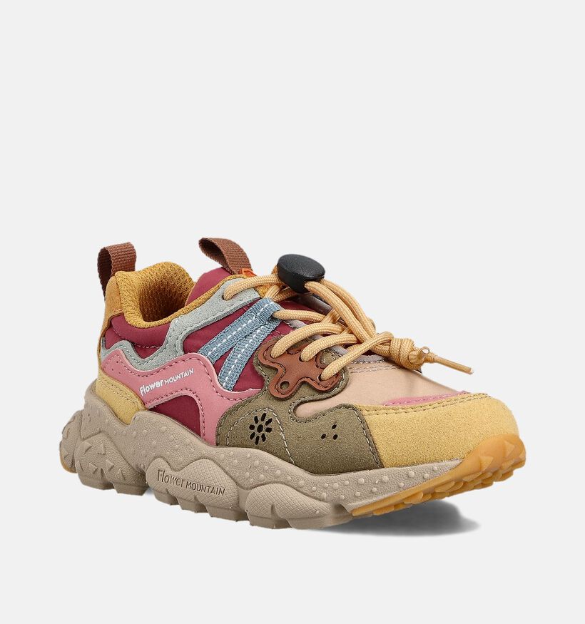 Naturino x Flower Mountain Yamano 3  Baskets basses en Marron pour filles (364156) - pour semelles orthopédiques