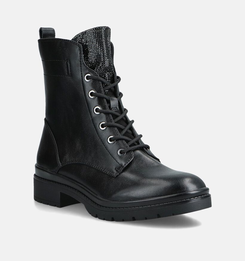 Tamaris Zwarte Veterboots voor dames (362755) - geschikt voor steunzolen