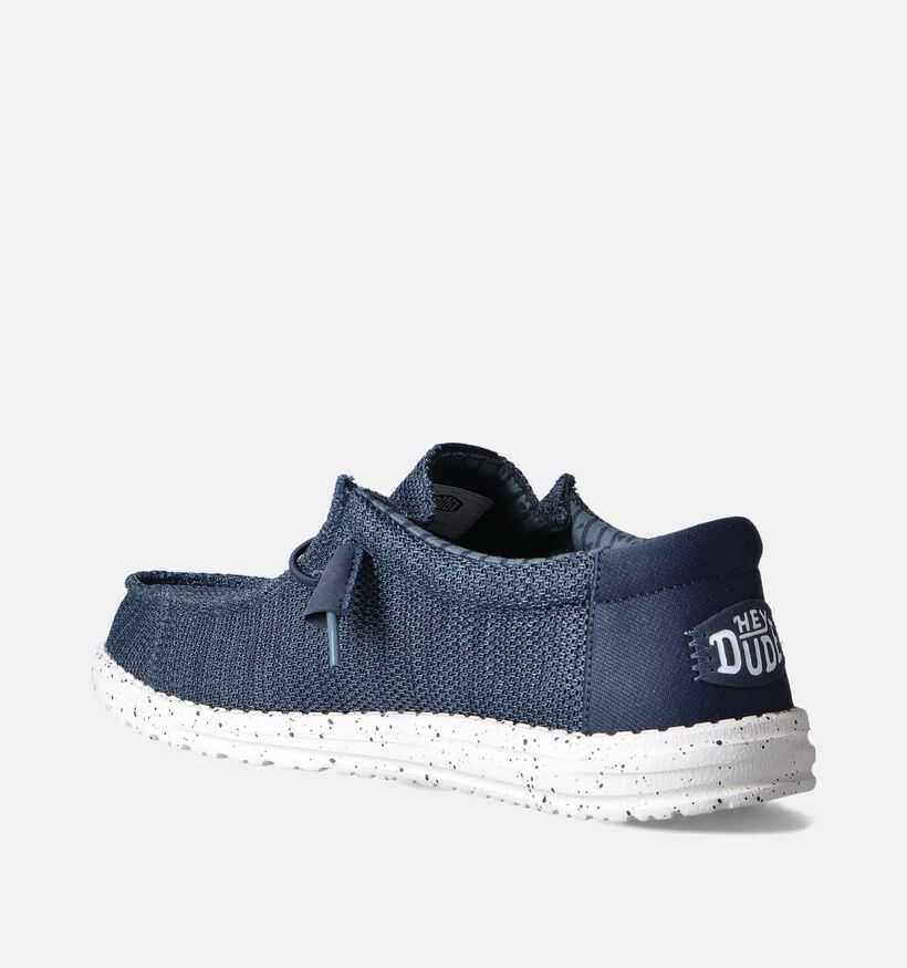 HEYDUDE Wally Stretch Sox Blauwe Mocassins voor heren (353482) - geschikt voor steunzolen