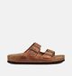 Birkenstock Arizona Natural Leather Cognac Slippers voor dames (369565)