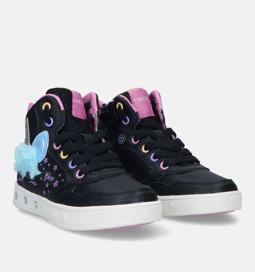 Geox Skylin Zwarte Sneakers Met Lichtjes voor meisjes (329951) - geschikt voor steunzolen