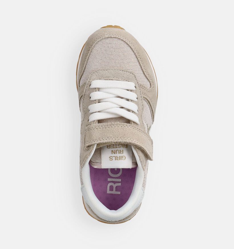 Sun68 Ally Glitter Baskets basses en Beige pour filles (369052) - pour semelles orthop&eacute;diques