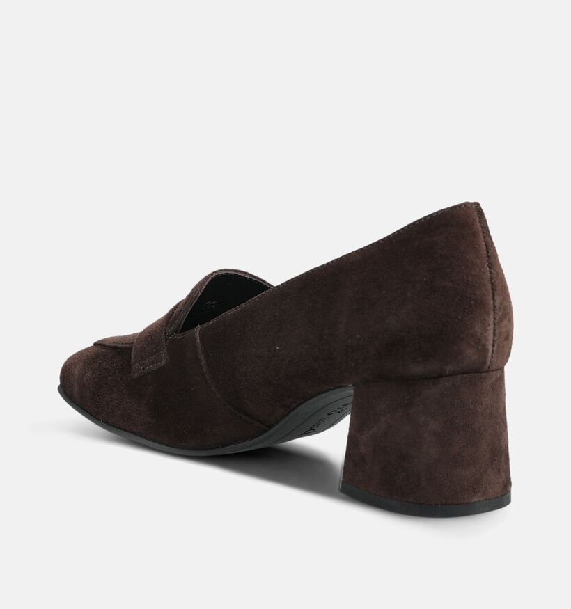 Paul Green Donkerbruine Mocassins met Blokhak voor dames (379782)