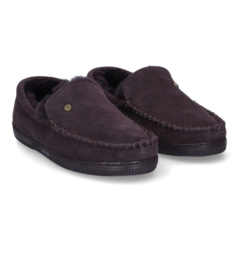 Warmbat Grizzly Pantoufles en Cognac pour hommes (314422)