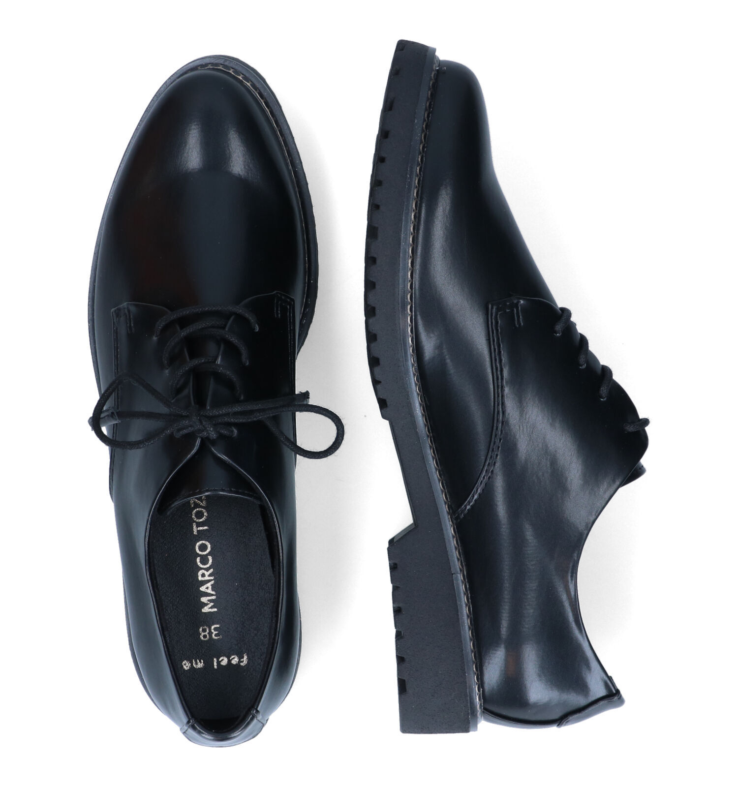 Marco Tozzi Zwarte Veterschoenen Dames Lage schoenen Online op