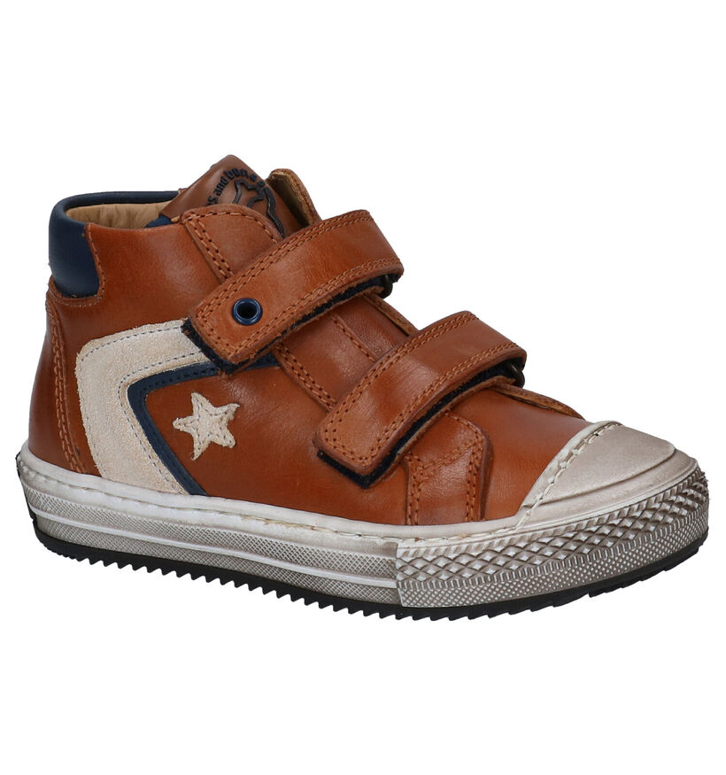 STONES and BONES Nobis Chaussures à velcro en Cognac en cuir (295152)