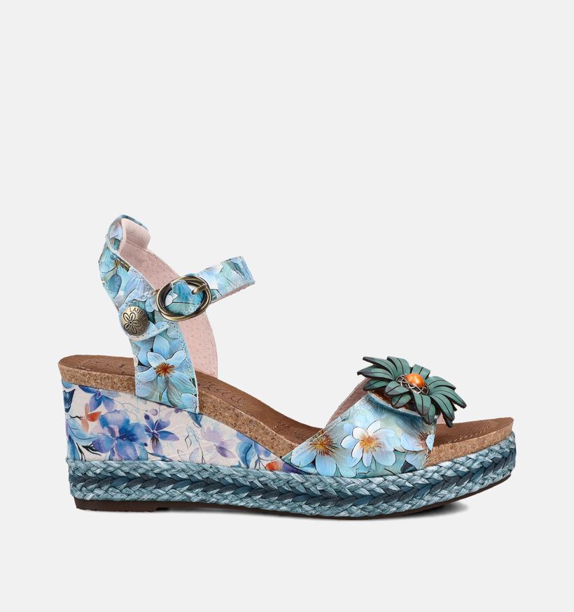 Laura Vita Fayco Sandales compens&eacute;es en Bleu pour femmes (373207)