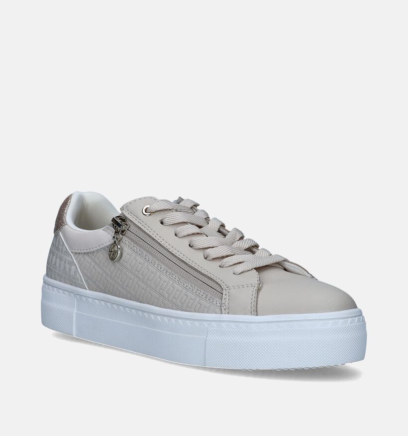 Tamaris Beige Sneakers voor dames (351517) - geschikt voor steunzolen