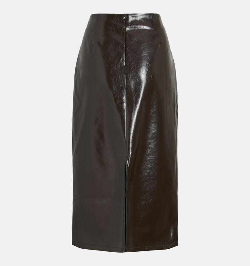 Vila Shinny Coated Donkerbruine Midi-Rok voor dames (382031)