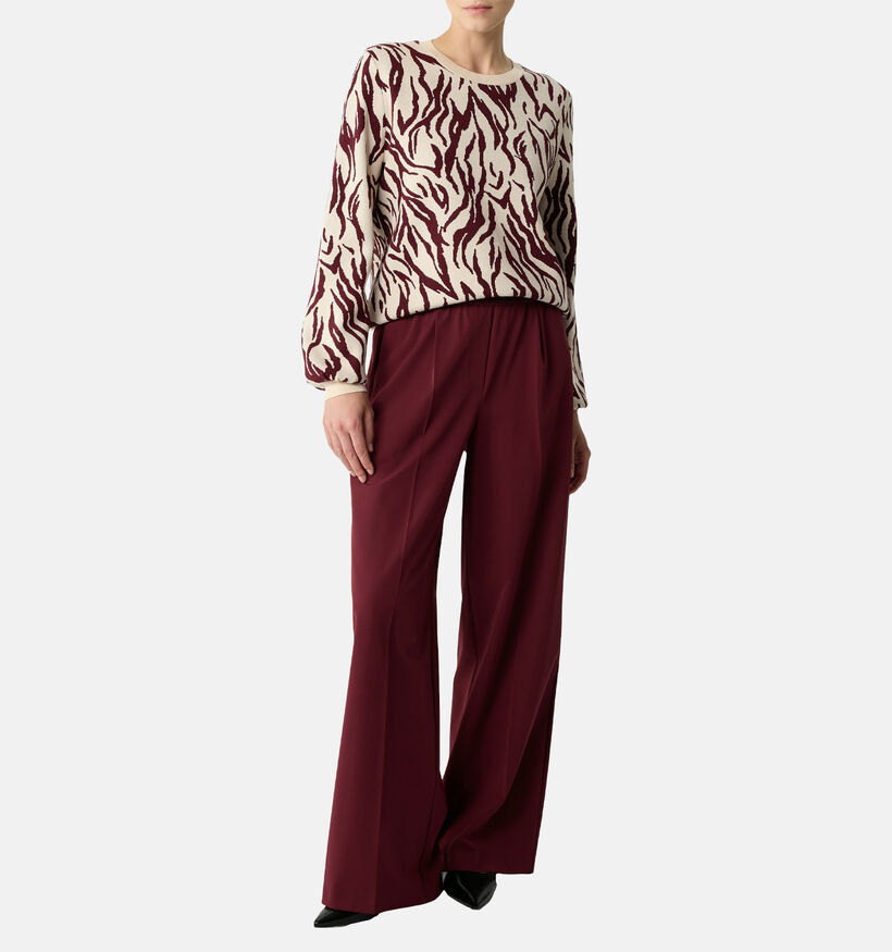 comma casual identity Bordeaux Trui Zebra voor dames (364470)
