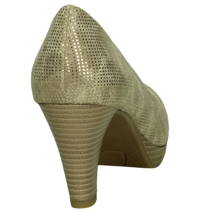 Marco Tozzi Gouden High Heels Pumps met Open Teen, , pdp