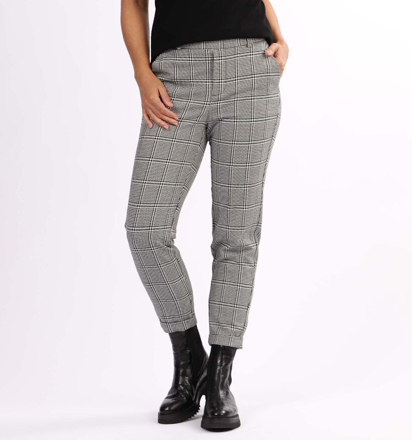 Vero Moda Maya Pantalon en Noir/Blanc L30 (304321)