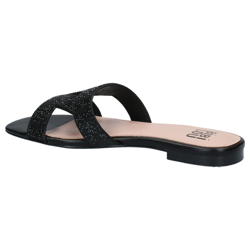 Bibi Lou Nu-pieds plates en Noir en simili cuir (274760)