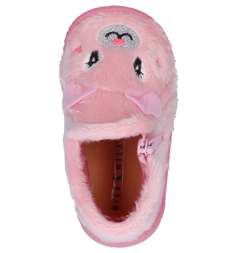 Milo & Mila Roze Babypantoffels in stof (261154)