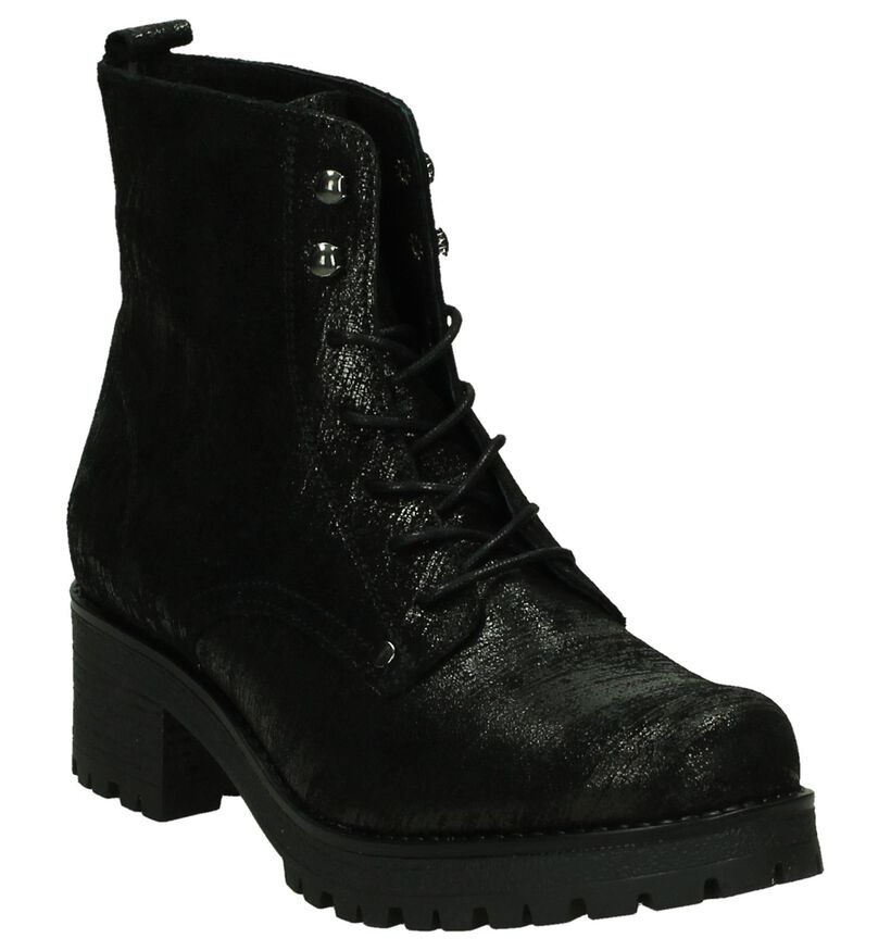 Stoere Zwarte Via Roma Boots in leer (206132)