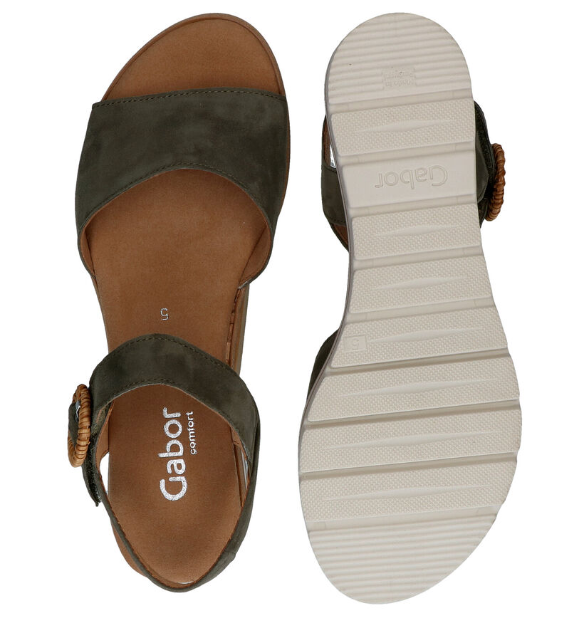 Gabor Comfort Sandales en Vert en nubuck (289671)