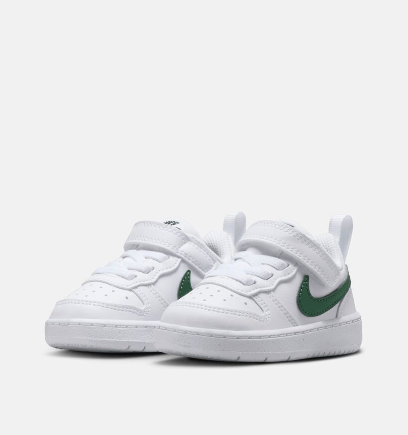 Nike Court Borough 2 Witte/Groene Sneakers voor jongens, meisjes (359840)