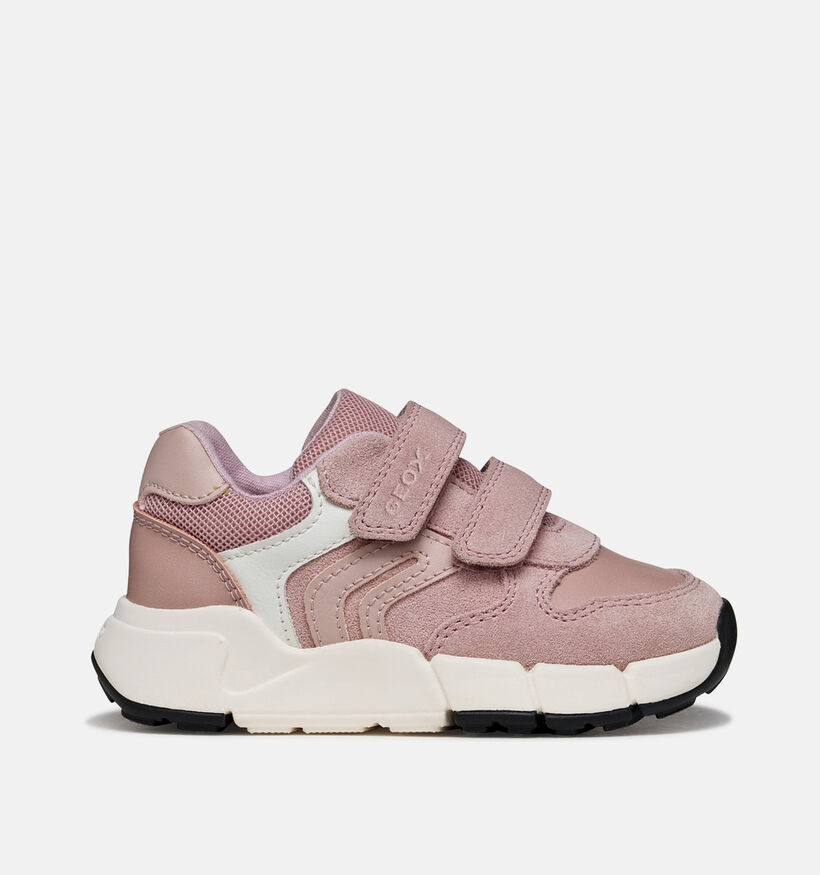 Geox Flexyper Baskets basses en Rose pour filles (376245) - pour semelles orthop&eacute;diques