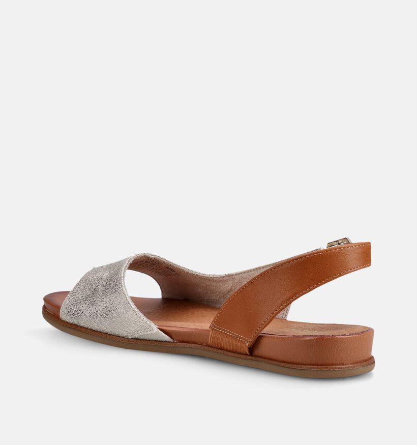 Jana Gold Snake Gouden/Cognac Platte Sandalen voor dames (371767)