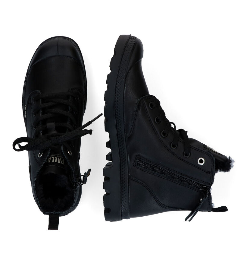 Palladium Pampa Hi Zip Bottines en Noir en cuir (294992)