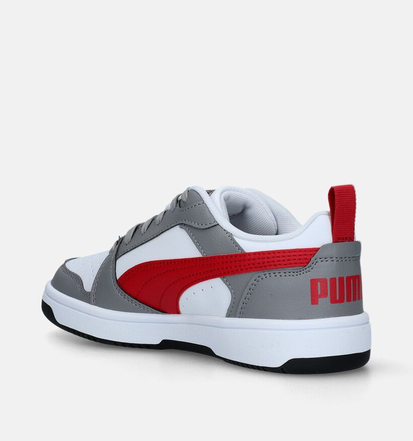 Puma Rebound v6 lo Grijze Sneakers voor jongens, meisjes (334484)