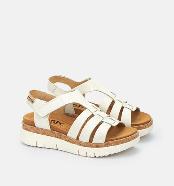 Pikolinos Sandales Blanc/Cognac