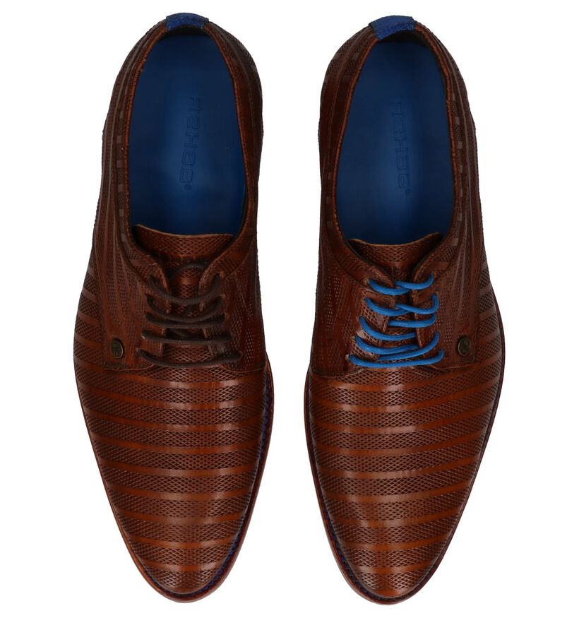 Rehab Brad Stripes Cognac Geklede Schoenen in leer (213050)