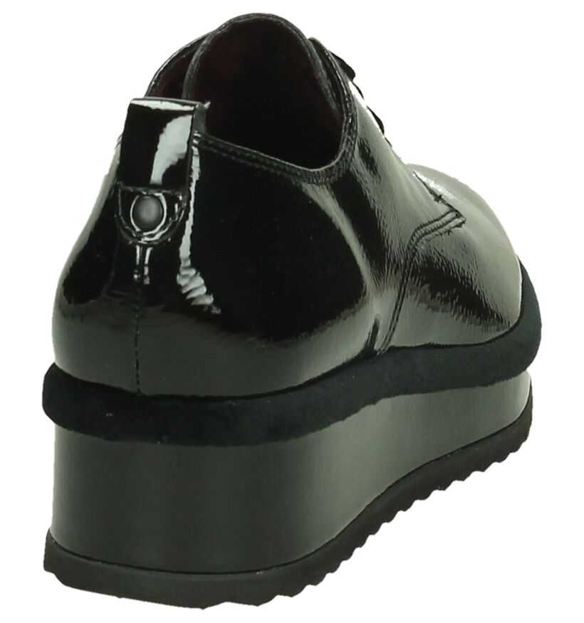 Zwarte Lakleren Tamaris Veterschoenen in kunstleer (202604)
