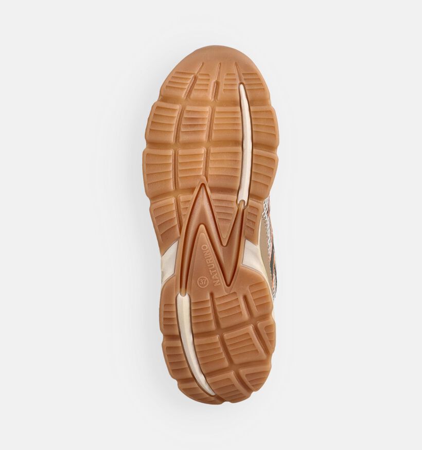 Naturino Wave Baskets en Beige/Vert pour gar&ccedil;ons (377261) - pour semelles orthop&eacute;diques