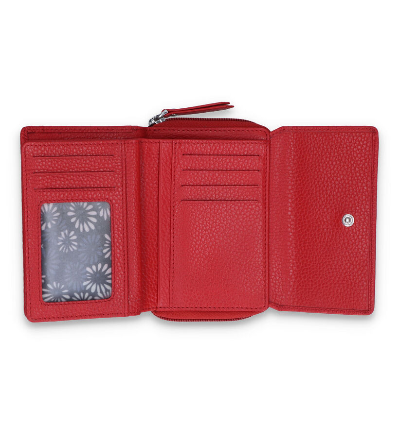 Euro-Leather Porte-monnaie zippé en Noir pour femmes (353534)
